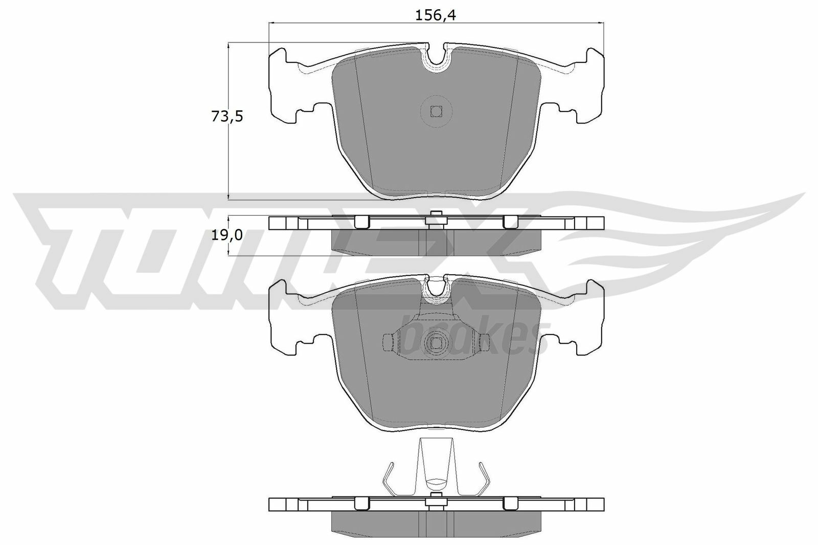 Sada brzdových destiček, kotoučová brzda TOMEX Brakes